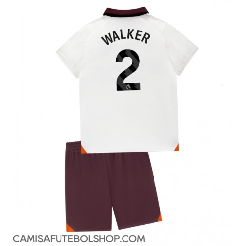 Camisa de time de futebol Manchester City Kyle Walker #2 Replicas 2º Equipamento Infantil 2023-24 Manga Curta (+ Calças curtas)